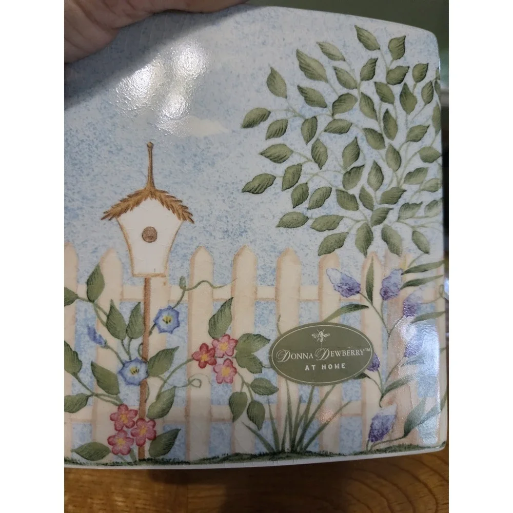 Birdhouse Garden Tissue Kleenex Box Cover Handpainted Donna Dewberry Bathroom